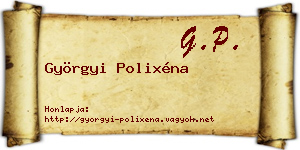 Györgyi Polixéna névjegykártya